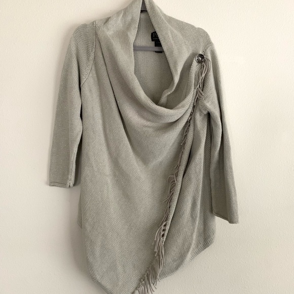 Pure Handknit Draped Metallic Knit Cardigan - Picture 3 of 8